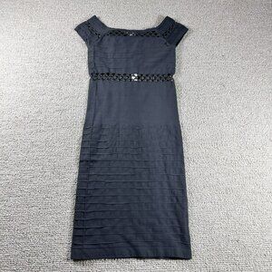 New Mix Keyhole Form Fitting Sleeveless Dress Grey Women’s Size Small